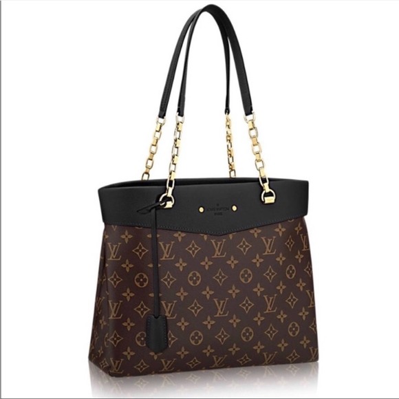 Louis Vuitton Handbags - Louis Vuitton Pallas Shopper Monogram Canvas and Calfskin Black, Brown